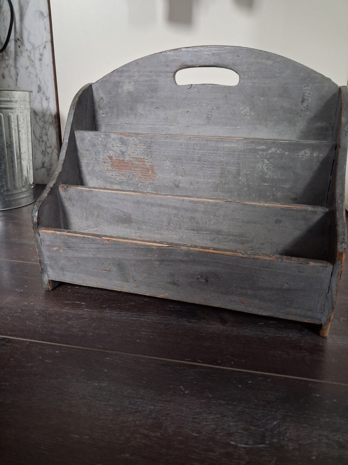 Organizer houten postvak tijdschriften houder brocante, Ophalen