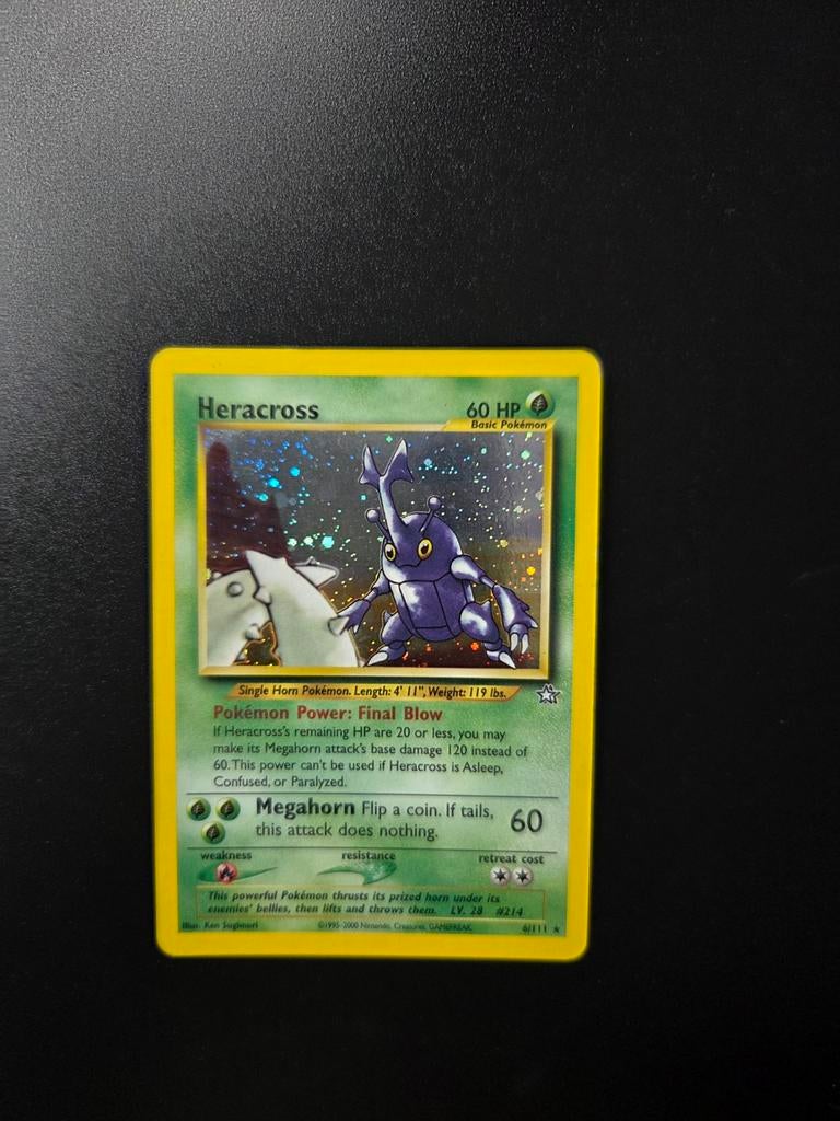 Heracross 6/111 Pokemon Neo Genesis holo, Ophalen of Verzenden, Zo goed als nieuw, Booster, Foil