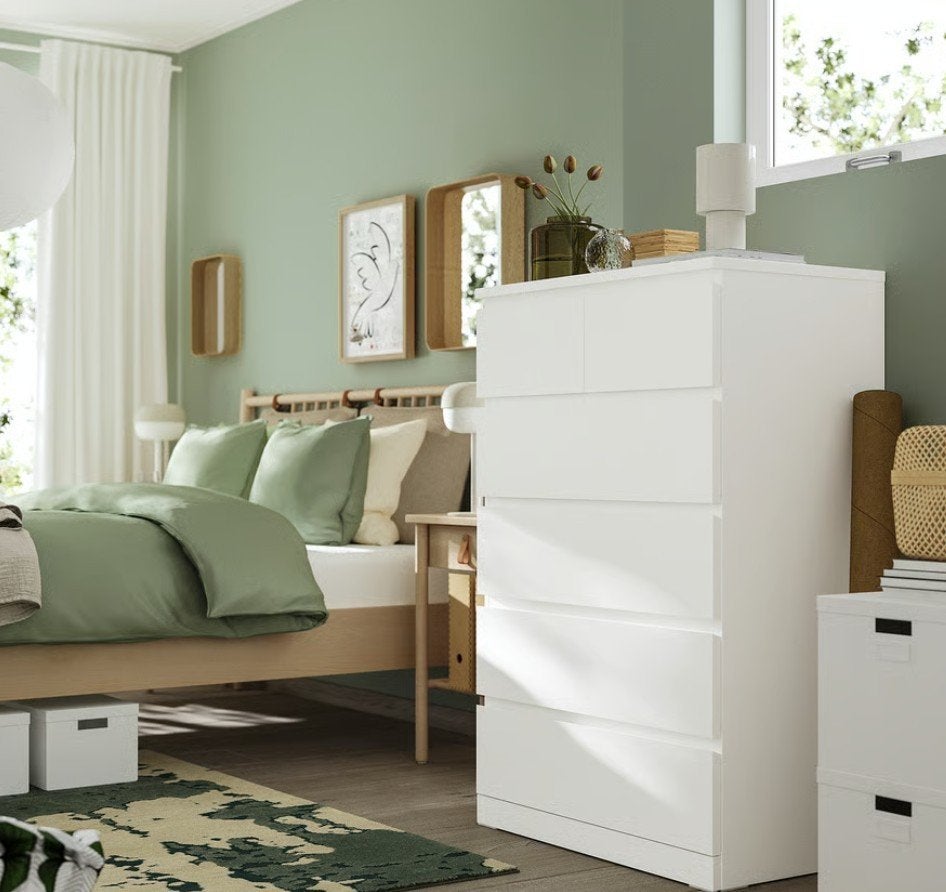 Ikea Malm ladekast, 6 lades, wit, 123x80cm, NIEUW in doos., Huis en Inrichting, Ophalen, 5 laden of meer, 100 tot 150 cm, Nieuw