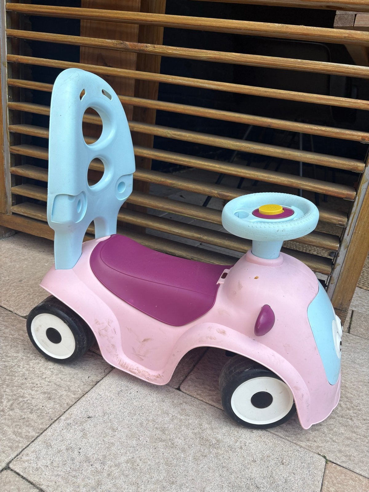 Roze Smoby loopauto met duwstang voor kinderen, Ophalen, Gebruikt, Loopvoertuig