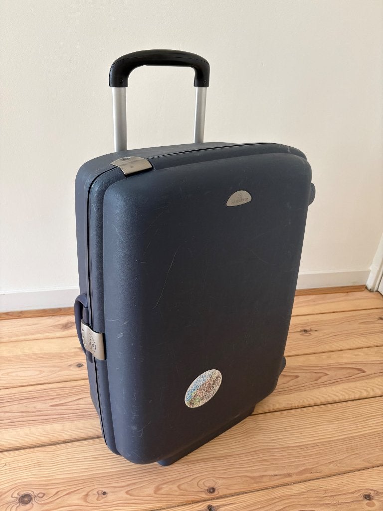 Stevige grote harde Samsonite koffer blauw, Sieraden, Tassen en Uiterlijk, Gebruikt, Hard kunststof, Slot, 35 tot 45 cm