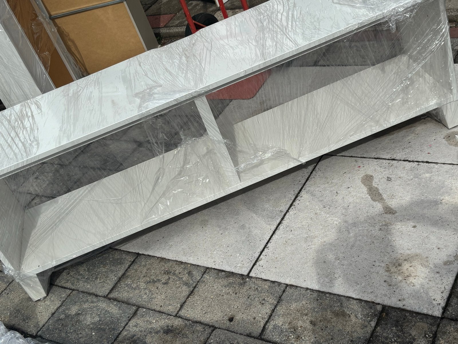 Witte tv meubel, Met plank(en), 100 tot 150 cm, Nieuw, Ophalen of Verzenden