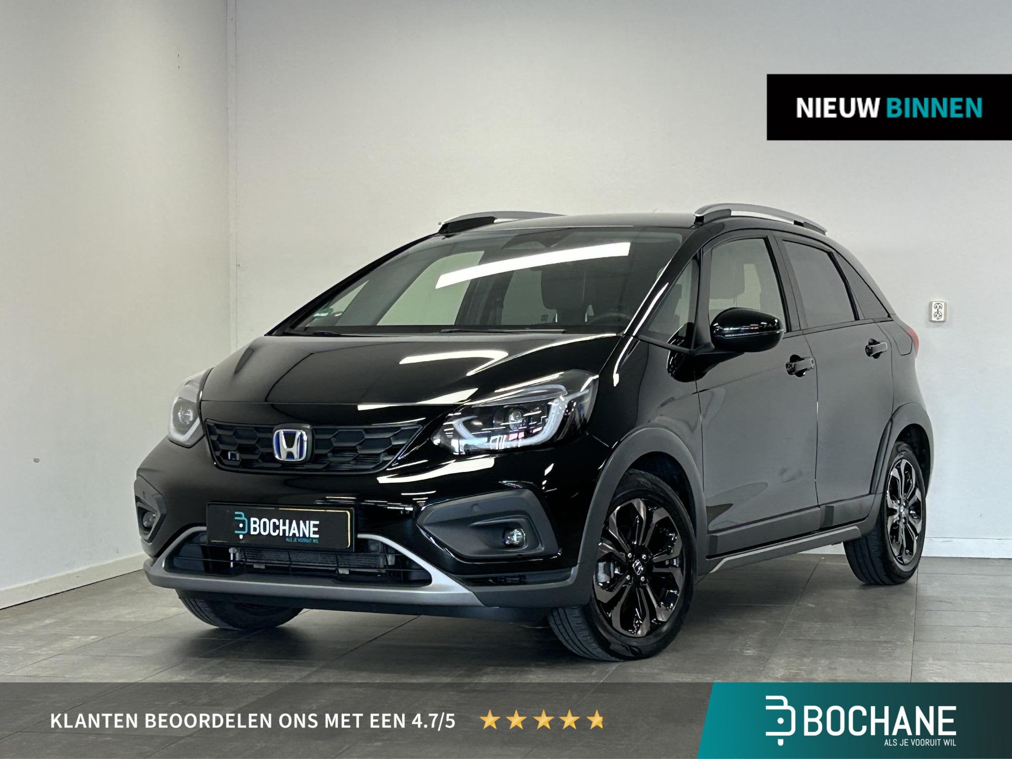 Honda Jazz 1.5 e:HEV Advance Crosstar AUTOMAAT | LED | NAVI, Euro 6, 4 cilinders, Leder en Stof, Zwart