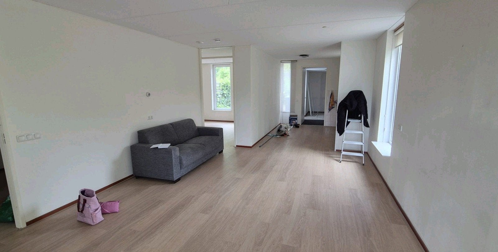 Laminaat licht eiken, +/- 70m2, Ophalen, Zo goed als nieuw, 10 m² of meer, Hout