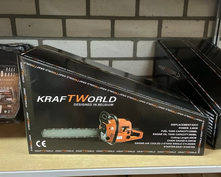 KRAFTWORLD Kettingzaag 2.6KW - Nieuw in doos, Ophalen, 70 mm of meer, Kettingzaag, Nieuw