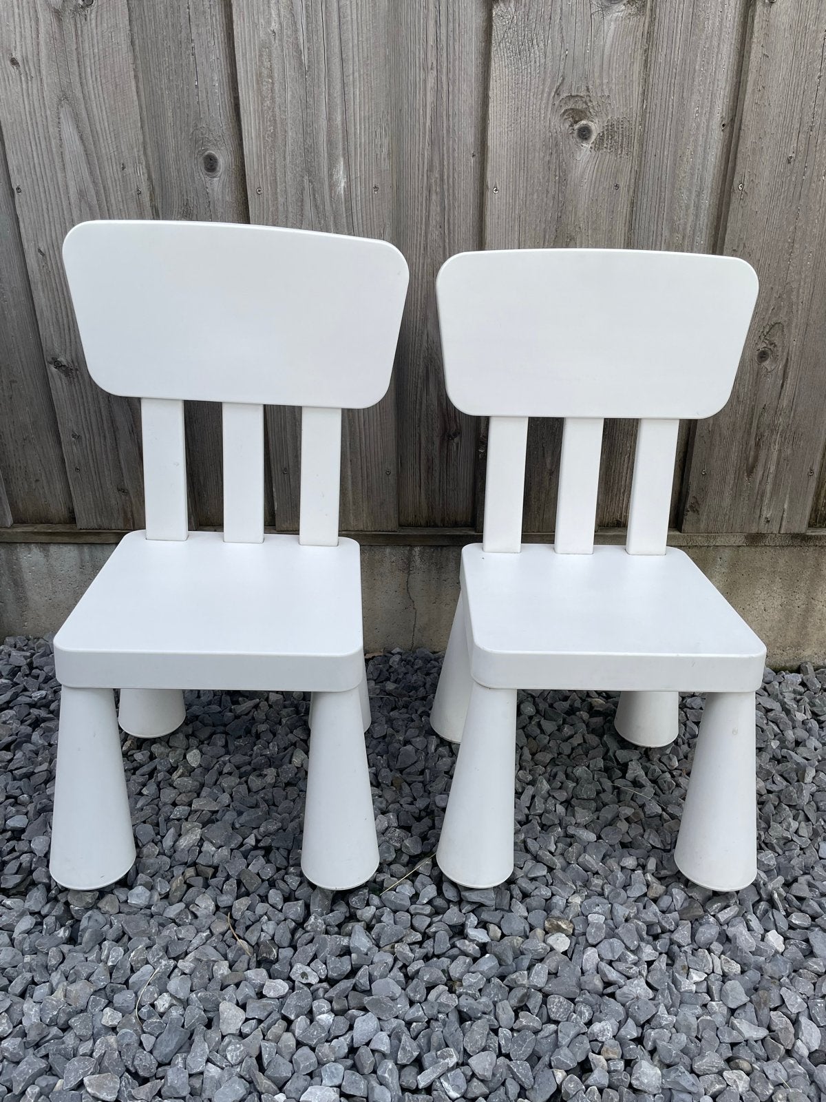2x Witte Ikea Mammut kunststof kinderstoel, Tuin en Terras, Tuinstoelen, Ophalen, Gebruikt, Kunststof