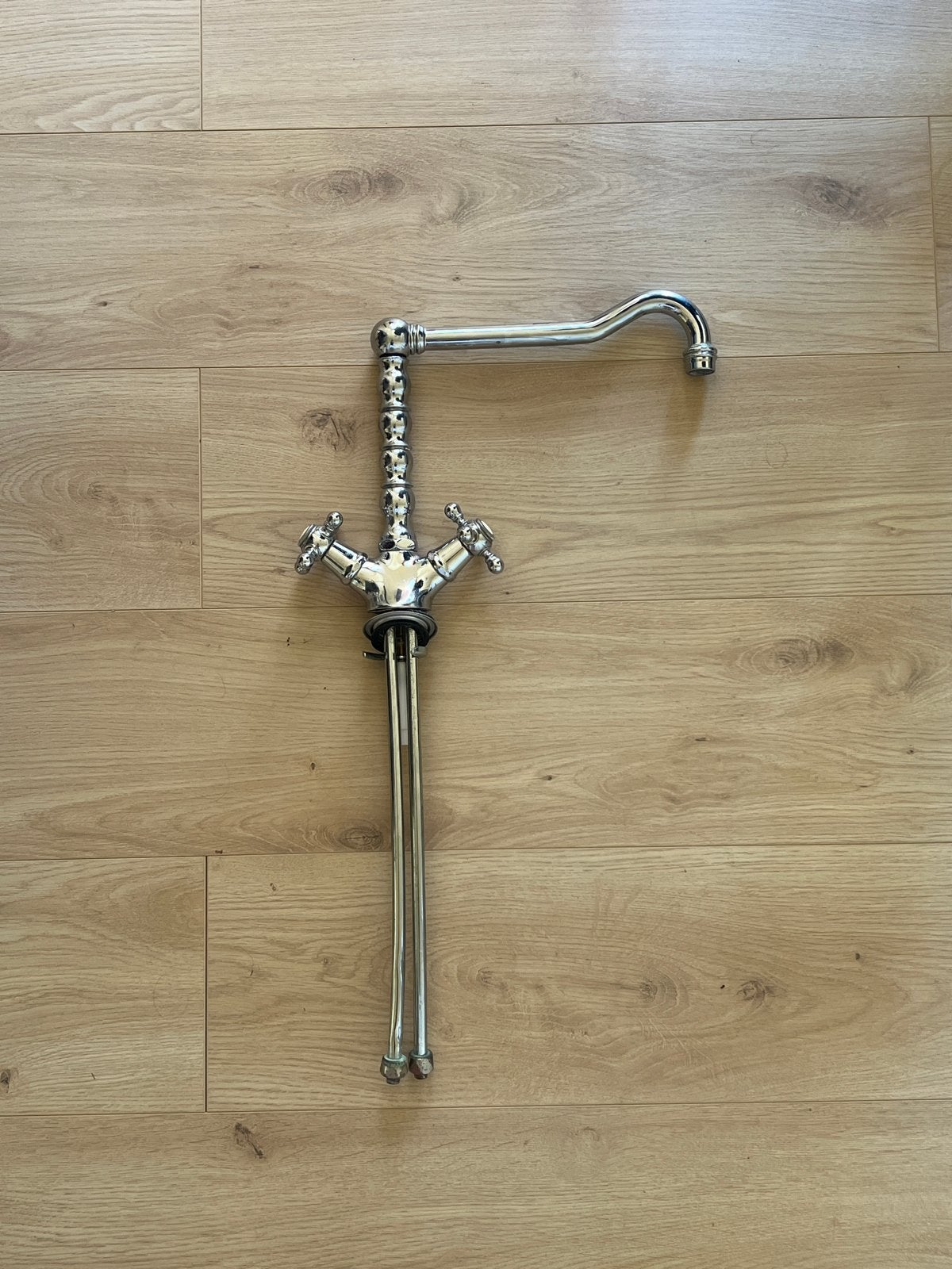 Vintage Retro Engelse Franse Keukenkraan Chroom Landelijk, Ophalen, Zilver, Metaal, Overige typen