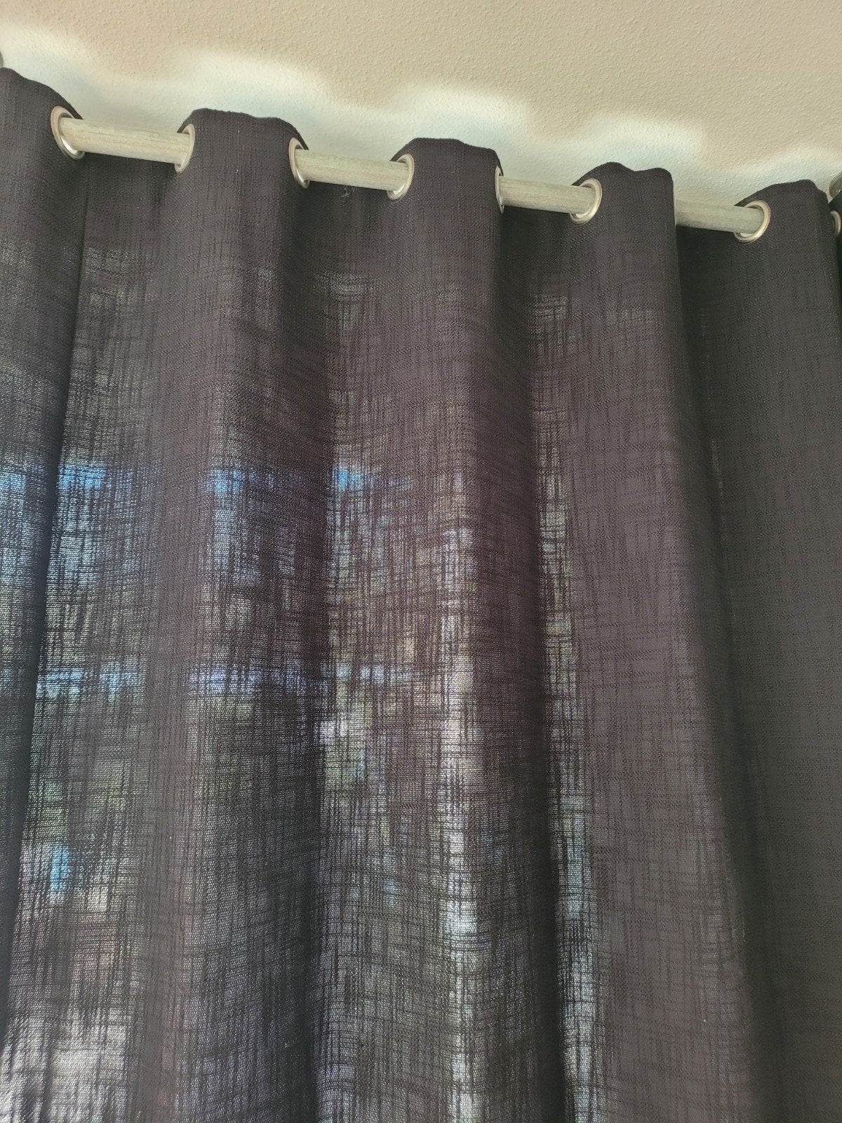 Gordijen met ringen, Overgordijn, Zwart, Ophalen of Verzenden, 250 cm