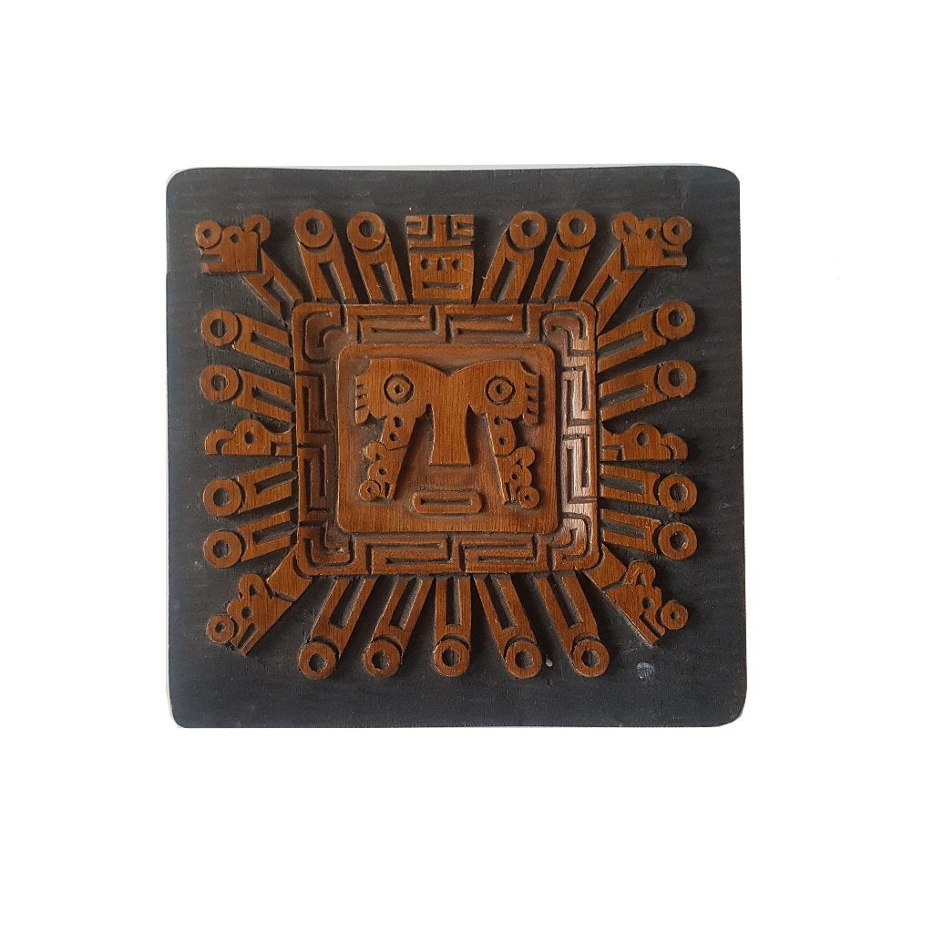 Inca Viracocha Tiwanaku Gateway-zon, volkskunst, jaren 70, 21 cm, Gebruikt, -, Decoratieobject