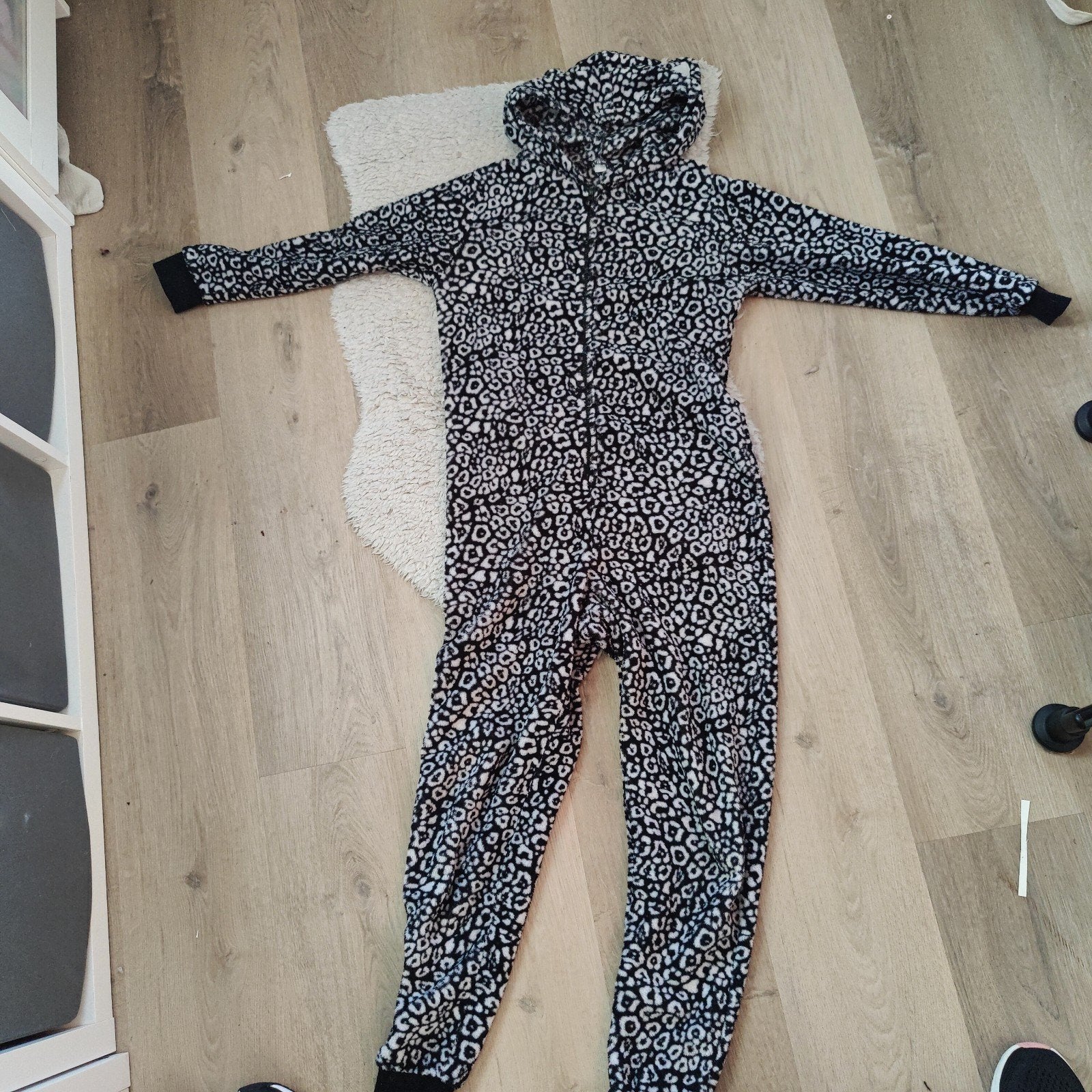 Leopard print onesie met capuchon en oortjes, Kinderen en Baby's, Ophalen of Verzenden, Gebruikt, Meisje