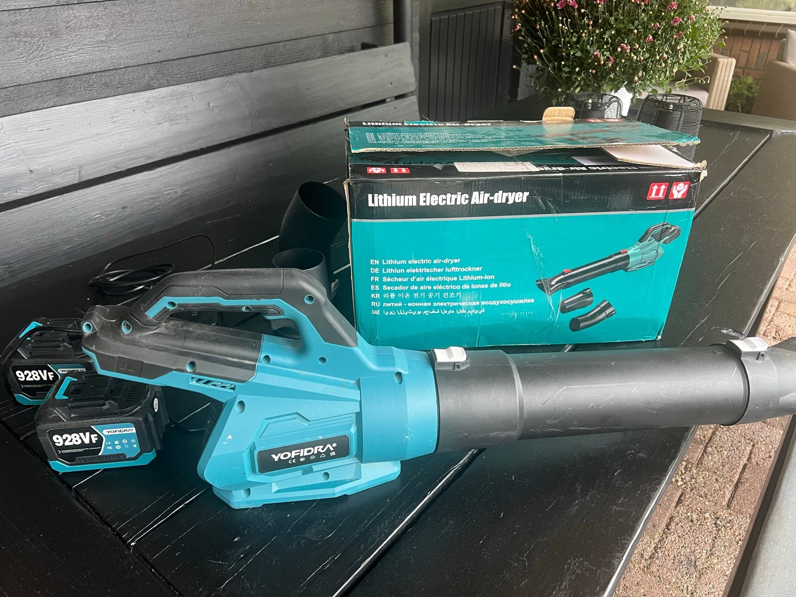 Bladblazer Yofidra met dubbele accu en oplader, Tuin en Terras, Ophalen of Verzenden, Zo goed als nieuw, Accu, Handgedragen