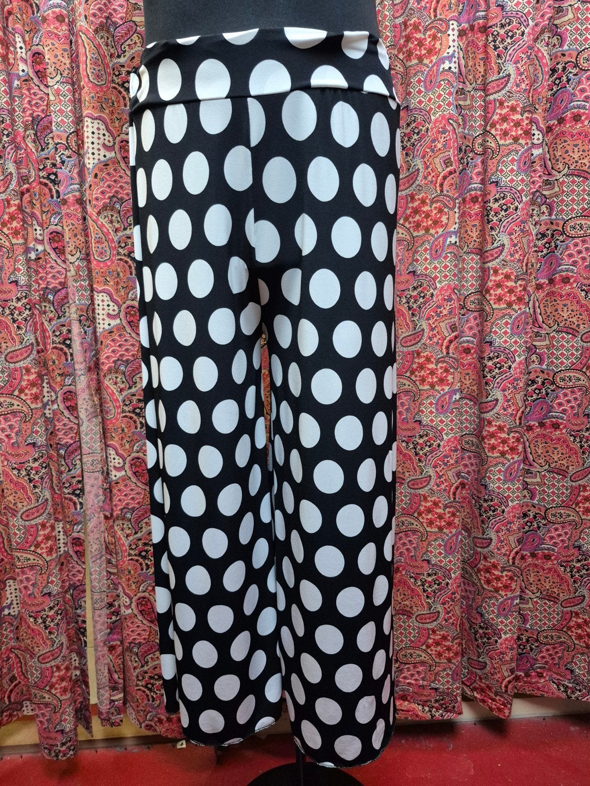 Zomerse Polkadot Broek - Maat 48, Zwart, Maat 46/48 (XL) of groter, Nieuw, Ophalen of Verzenden