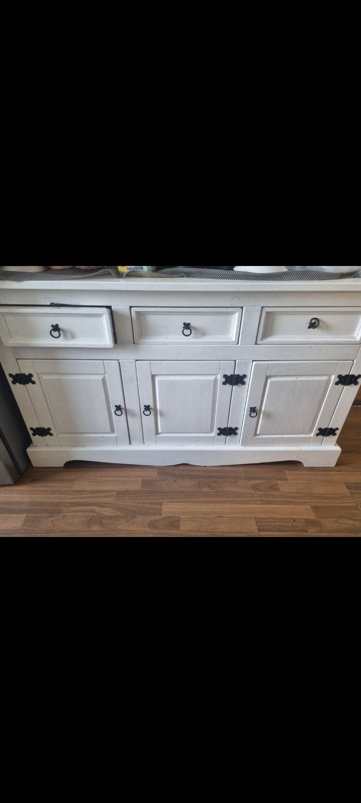 Wit dressoir met lades en deuren, Huis en Inrichting, Overige houtsoorten, Gebruikt, Ophalen of Verzenden, Landelijke stijl