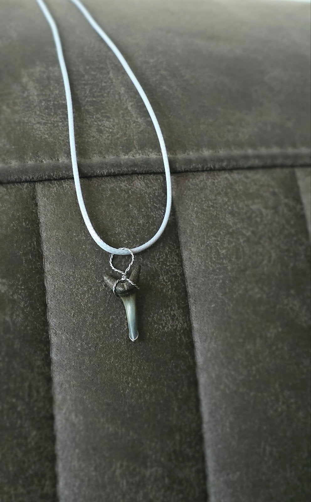 unieke handgemaakte haaientand ketting - echt fossiel, Ophalen of Verzenden, Fossiel