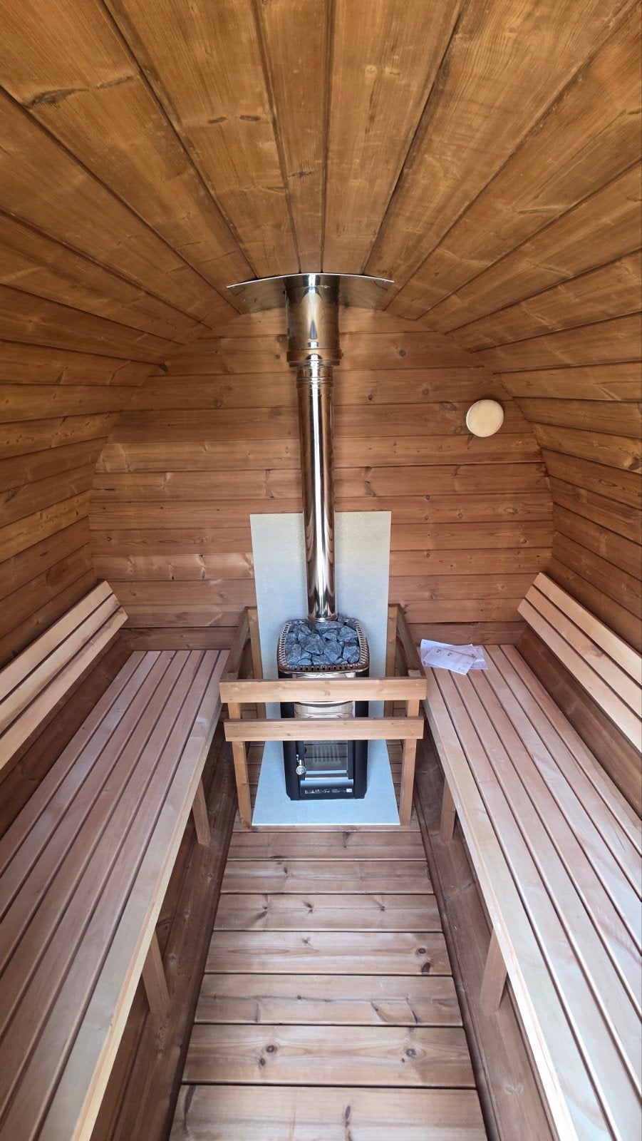 2,5M Barrel Sauna Gratis Levering en Plaatsing - 10% KORTING, Ophalen of Verzenden, Nieuw, Complete sauna