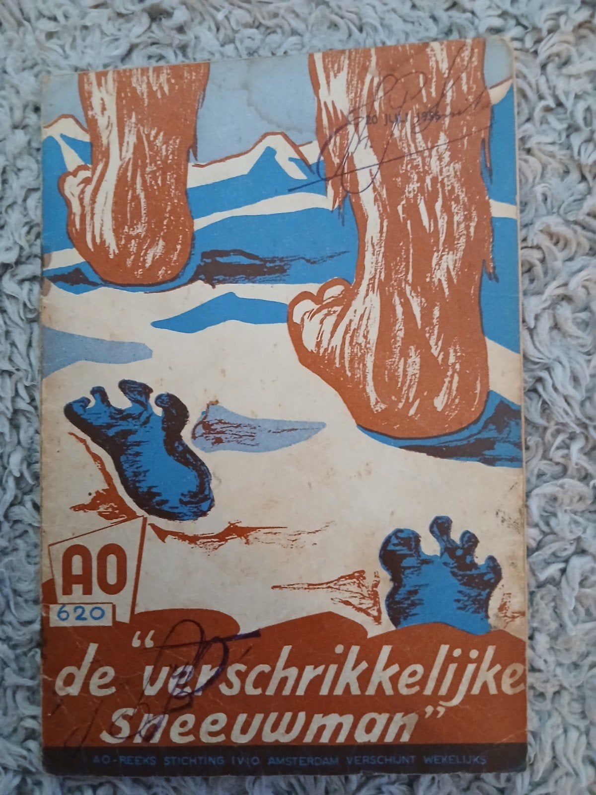 AO-reeks nr 620 "De Verschrikkelijke Sneeuwman" uit 1955, Verzenden, Gelezen
