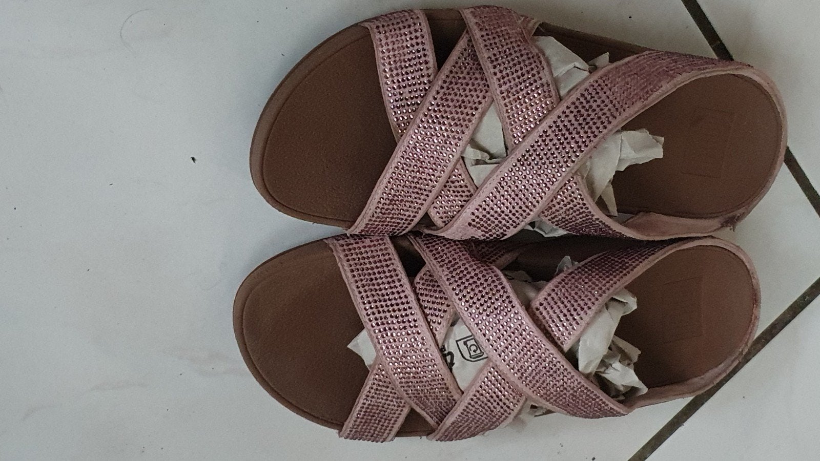 FitFlop sandalen met strass, maat 38, Verzenden, FitFlop, Sandalen of Muiltjes, Roze