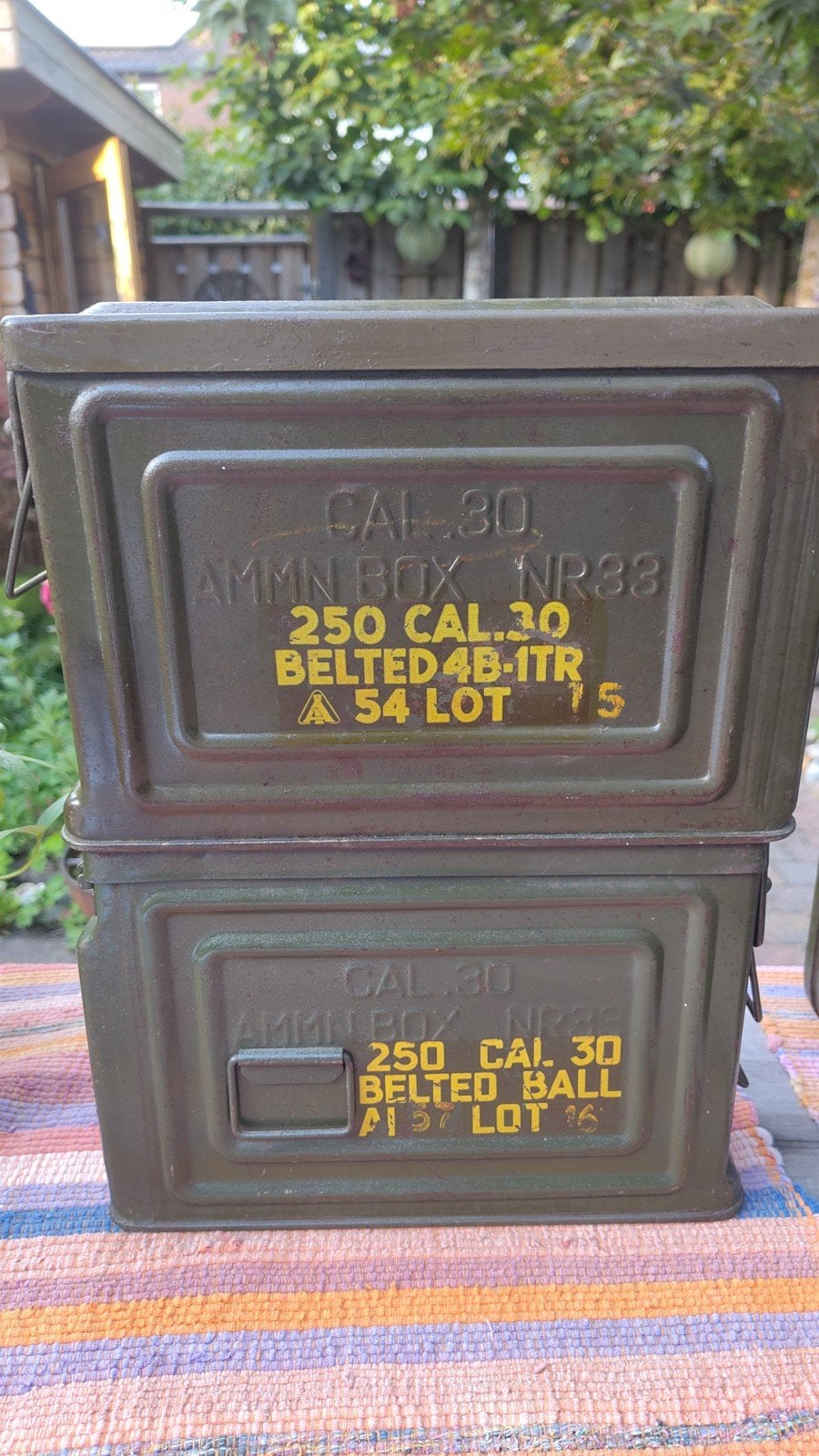 2x US ammbox nr 33. Cal. 30 Garand M1, Verzamelen, Ophalen of Verzenden, Landmacht, Amerika, Kist of Geocache