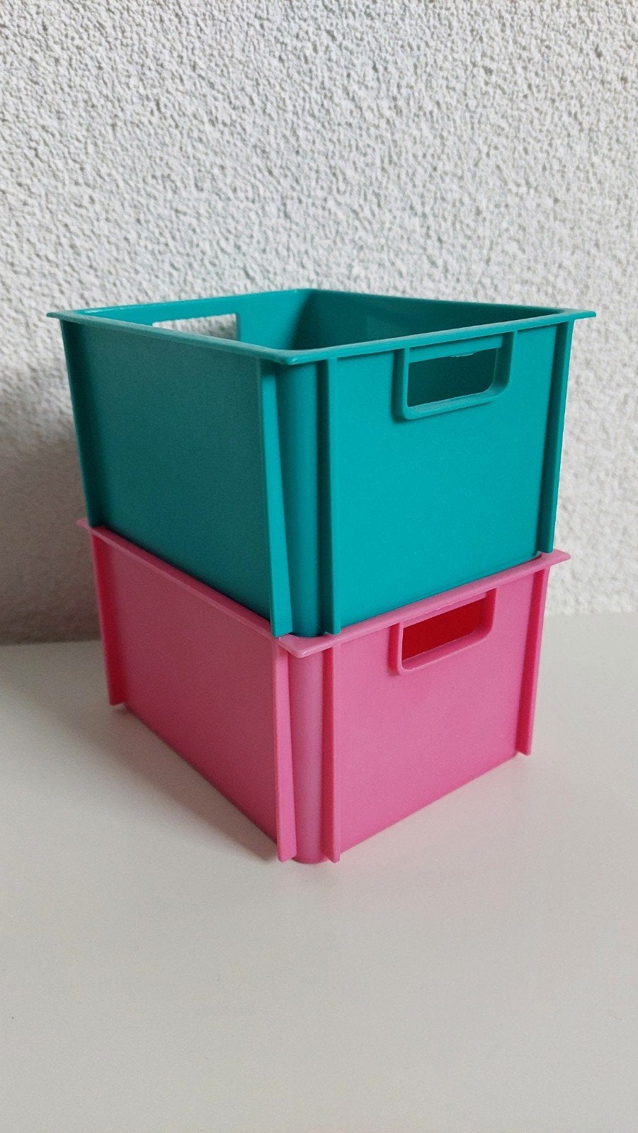 Mandje roze groen opbergbakjes 11 x 8,5 x 6 cm, Ophalen of Verzenden, Zo goed als nieuw