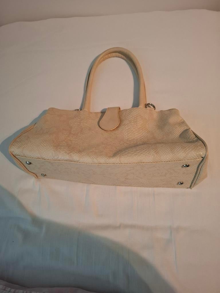 INCI dames tas slangen leer look, Ophalen of Verzenden, Zo goed als nieuw, Beige