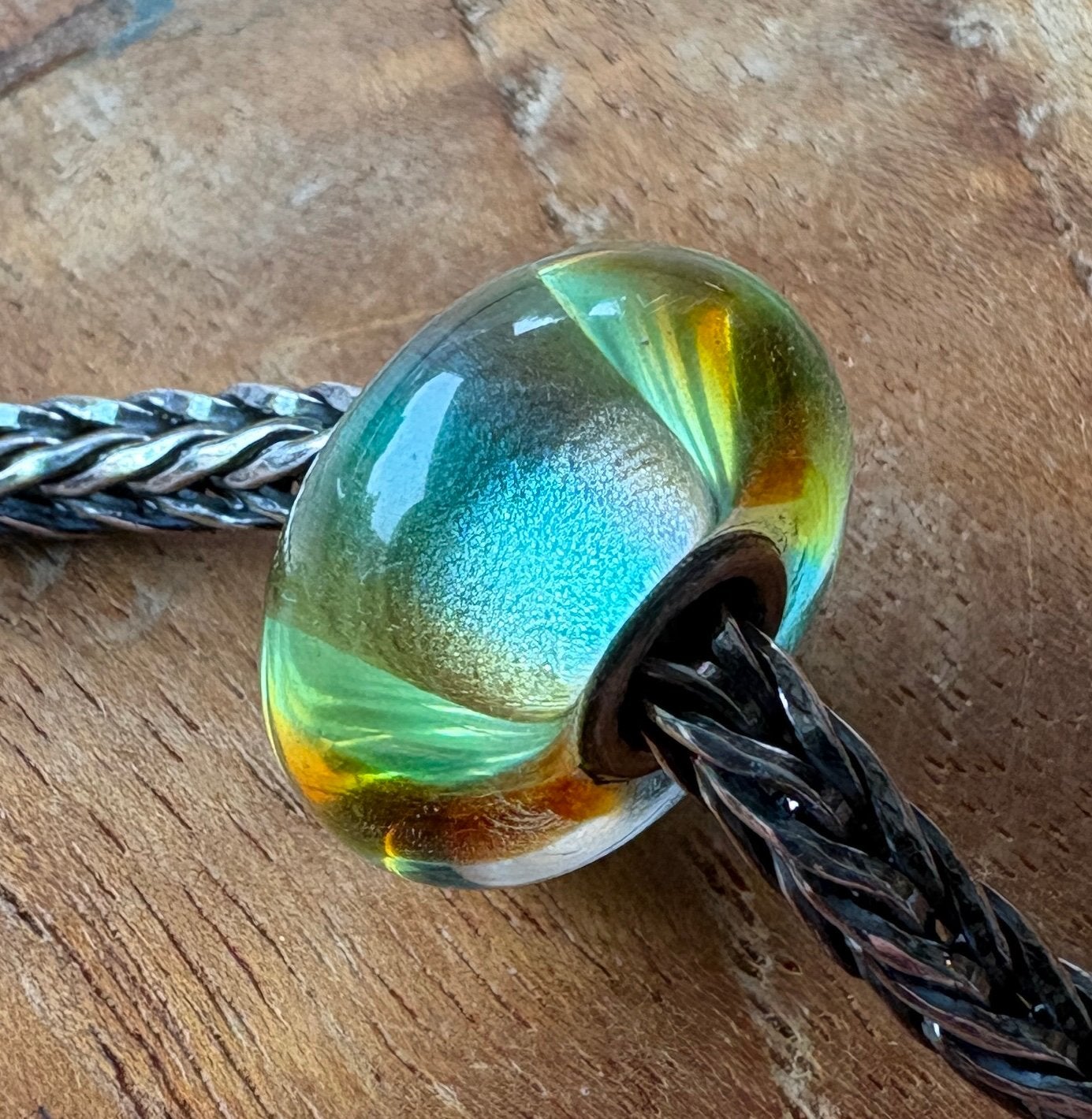 Trollbeads Trollbead Groene Regenboog NIEUW, Sieraden, Tassen en Uiterlijk, Bedels, Verzenden, Nieuw, Glas of Kristal, Trollbeads