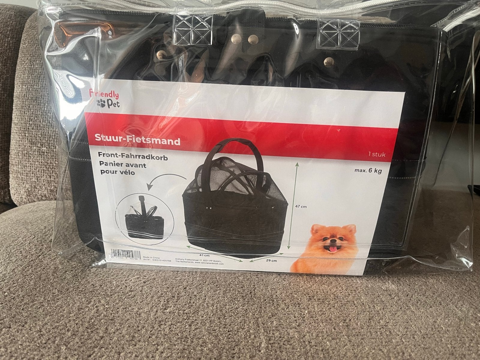 NIEUW Friendly Pet Stuur-Fietsmand voor Honden (max. 6 kg), Ophalen of Verzenden, Nieuw, Fietsmand, Stuurbevestiging