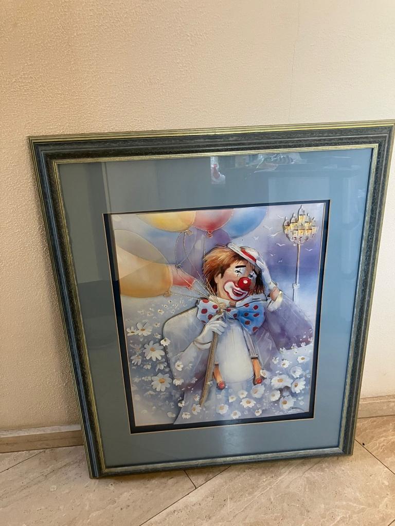 3D schilderij met clown, Ophalen