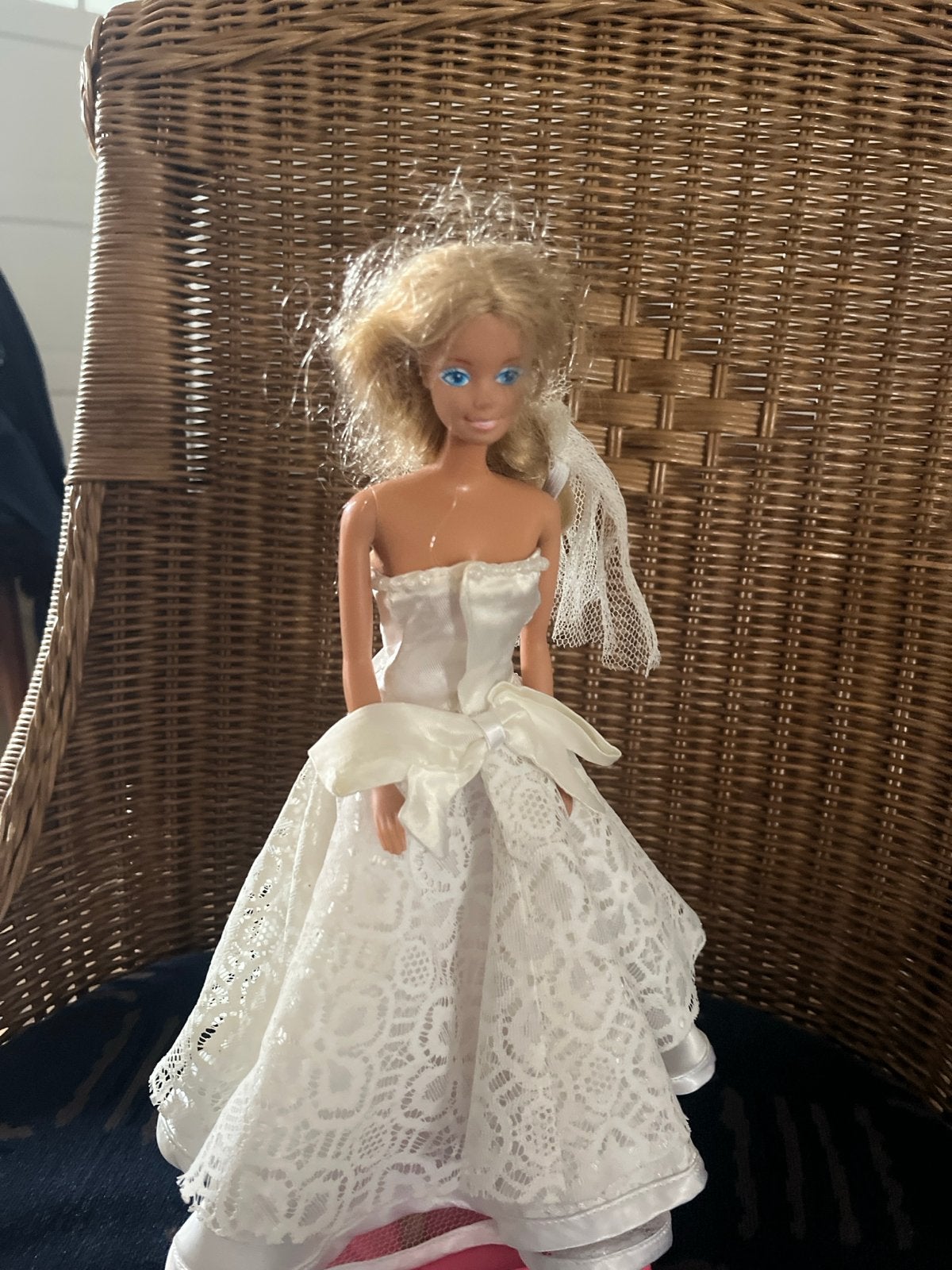 Vintage Barbie met Bruidsjurk en Sluier - Mattel Inc. 1966, Ophalen of Verzenden, Gebruikt, Barbie