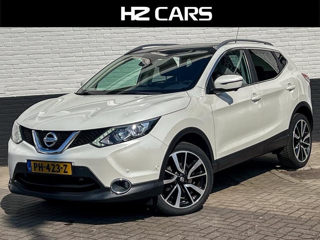 Nissan Qashqai 1.2 Tekna+/Pano/360Camera/Keyless/Leder/Dodeh, Voorwielaandrijving, Gebruikt, 116 pk, Wit