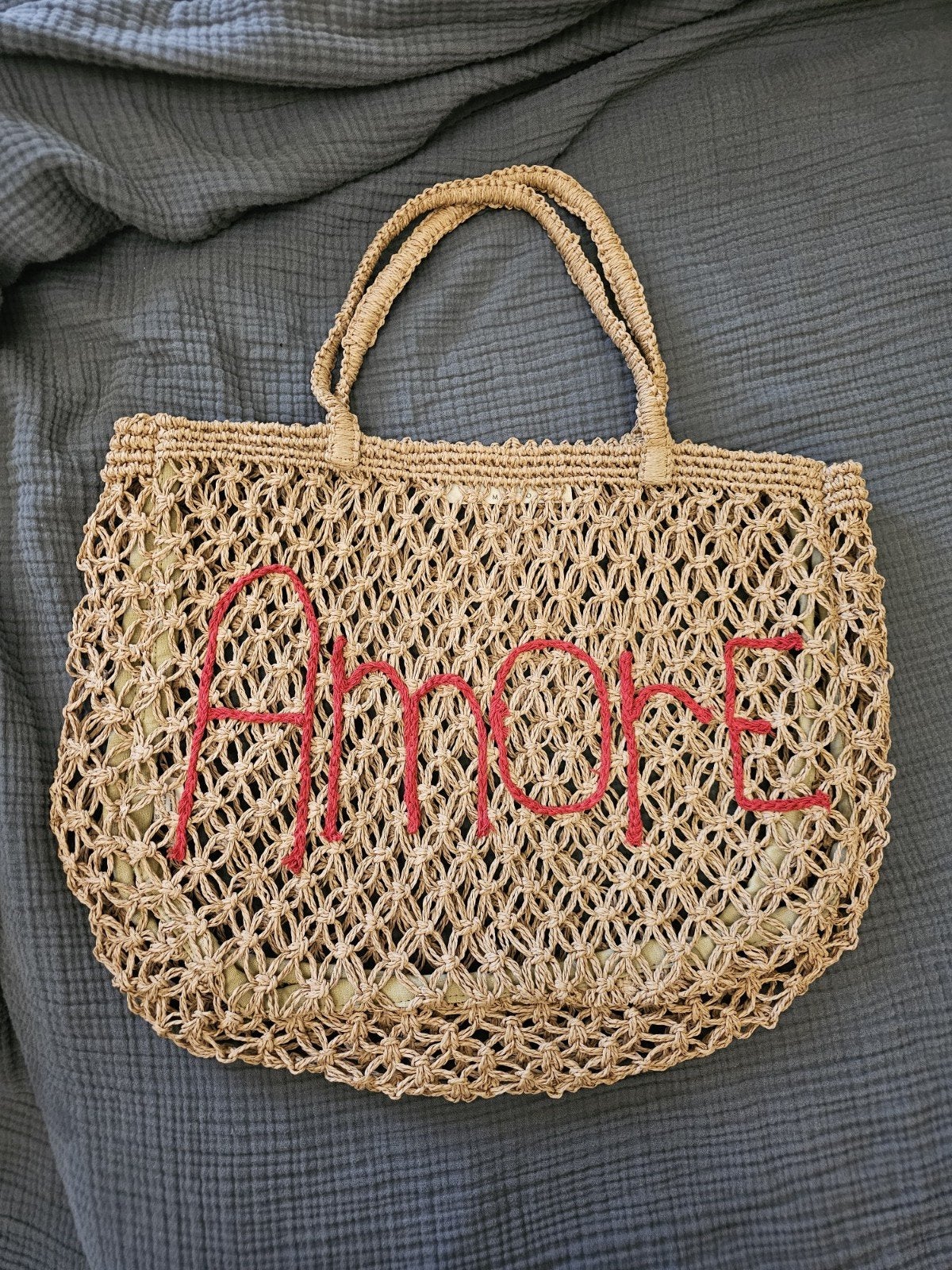 Ti Sento Milano Amore Raffia Strandtas - Nieuw, Ophalen of Verzenden, Nieuw, Beige, Overige typen