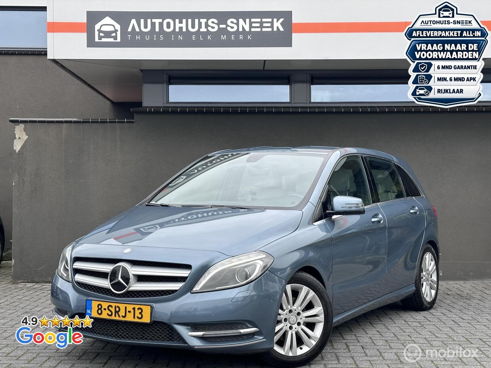 Mercedes B 180 Ambition|99.634 km|Wit Leder|Xenon| Trekhaak, Auto's, Voorwielaandrijving, Gebruikt, 4 cilinders, Blauw
