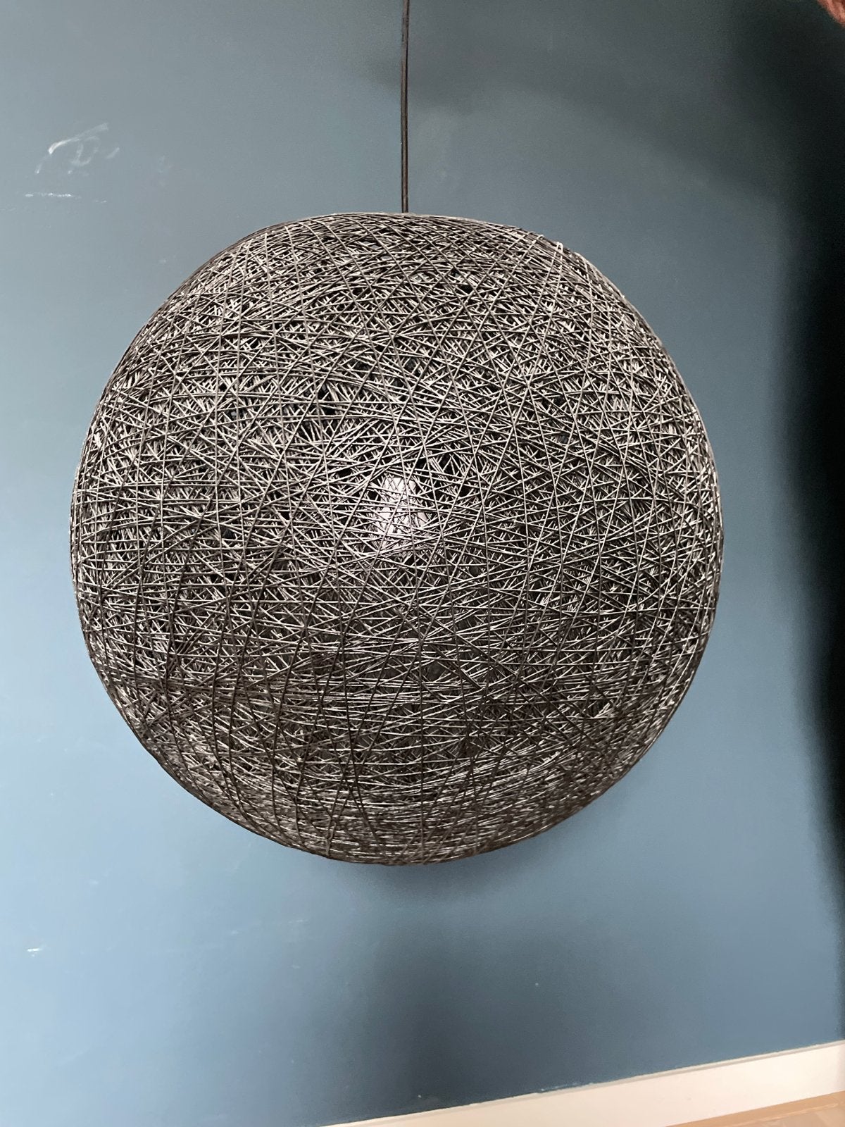 Moderne hanglamp draadbol - antraciet, Ophalen, Gebruikt, Natuurlijk materiaal, E27 (groot)