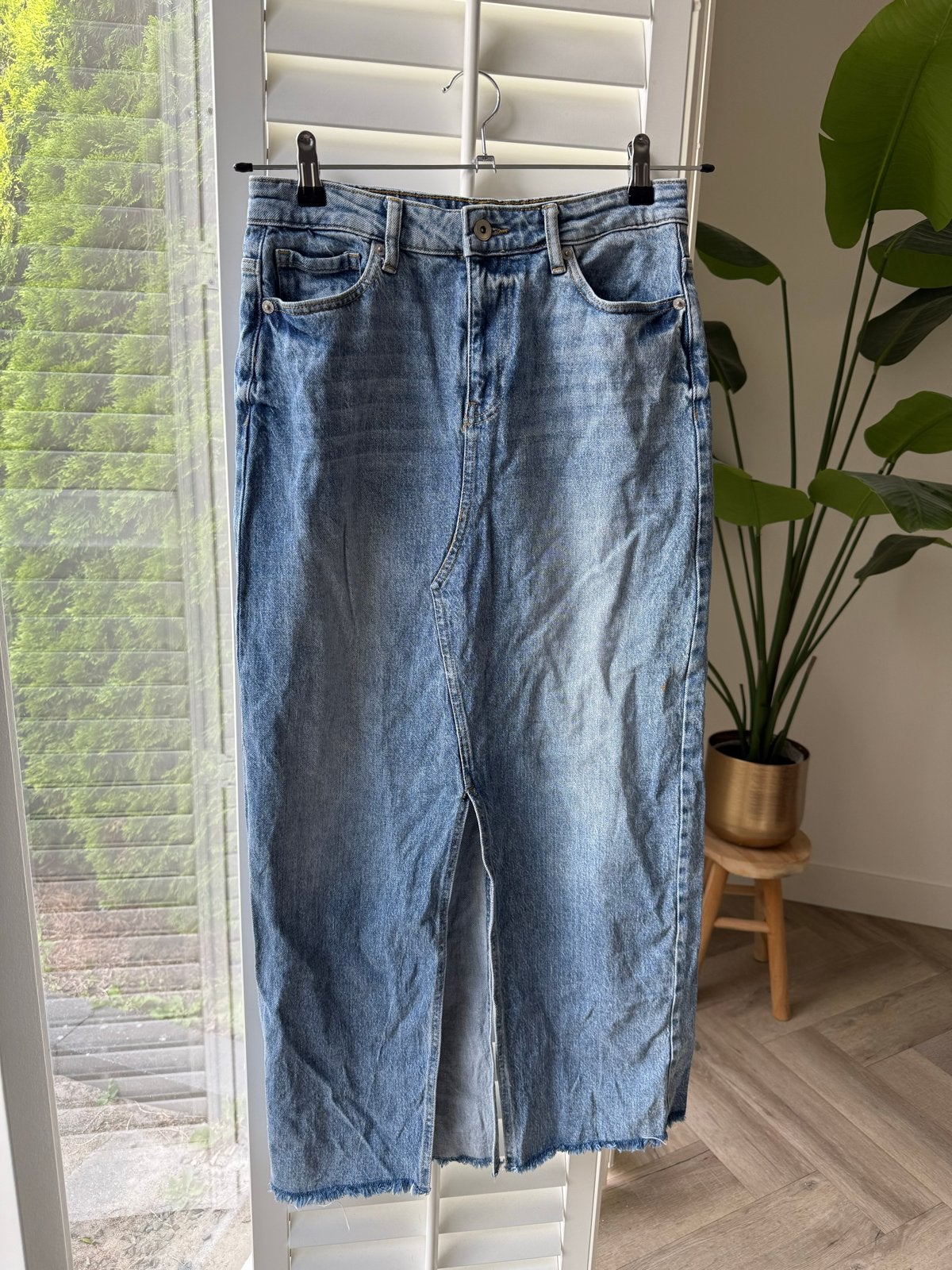 Shoeby denim lange split rok maat S, Ophalen of Verzenden, Maat 36 (S), Blauw, Onder de knie