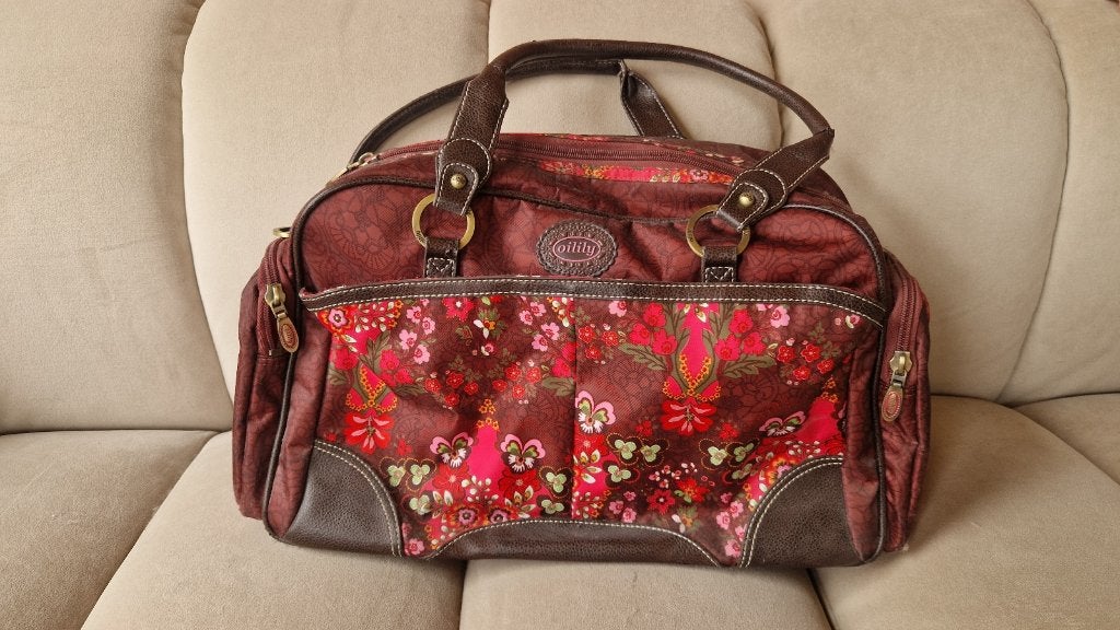 Vintage Oilily weekendtas of schooltas, Ophalen of Verzenden, Zo goed als nieuw, Bruin, Oilily