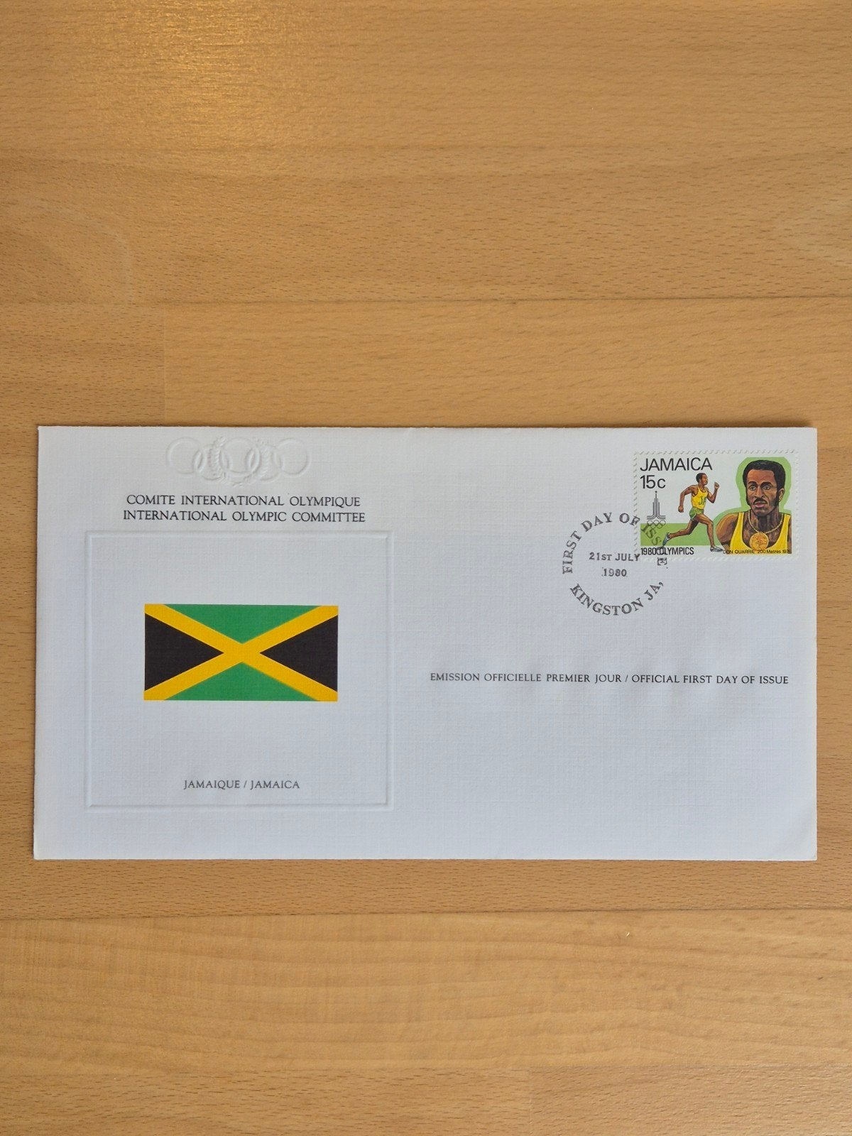 FDC 1980 Olympische Spelen Jamaica, Postzegels en Munten, Ophalen of Verzenden, Onbeschreven, Rest van de wereld