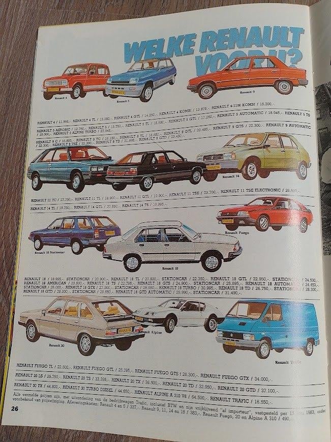 Renault Revue juli 1983 autofolder , R4, R5, Fuego, R 30, R9, Ophalen of Verzenden, Nieuw, Renault