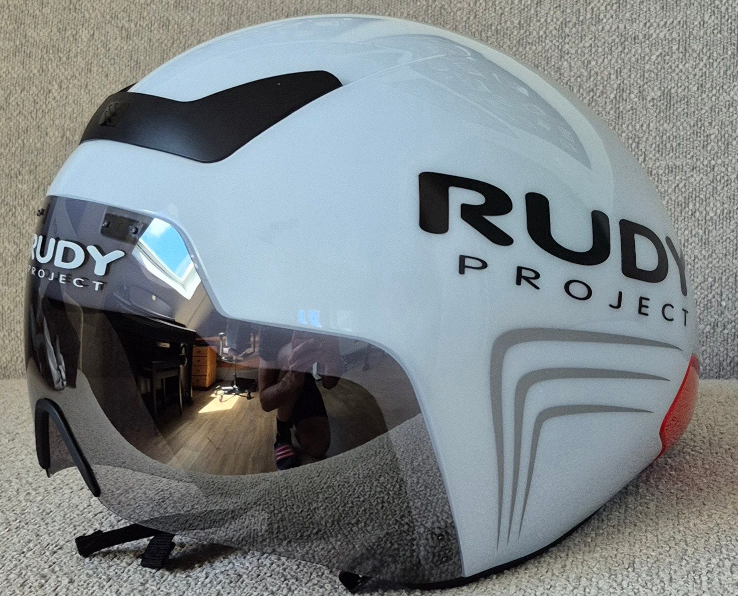 Rudy Project The Wing fietshelm wit met vizier, Rudy Project, Overige maten, Ophalen of Verzenden, Zo goed als nieuw