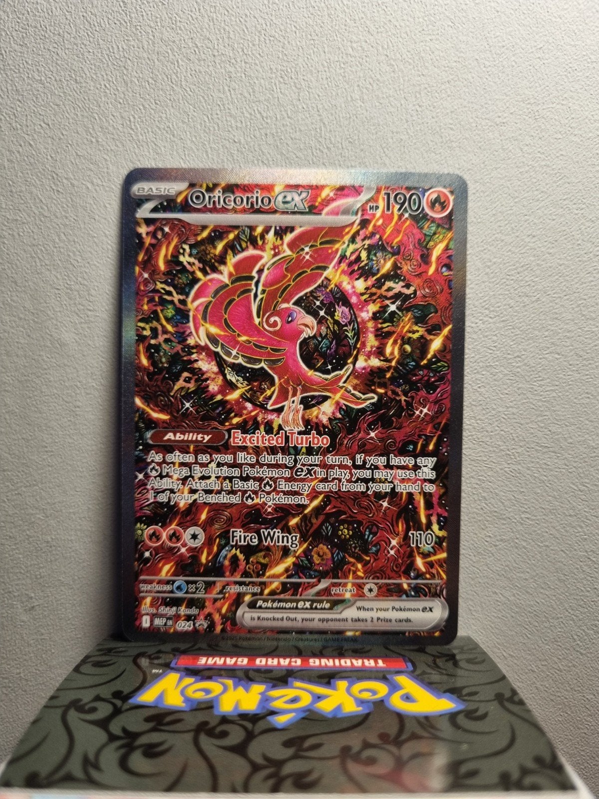 Oricorio ex 024 - Promo Mega charizard x ex upc, Hobby en Vrije tijd, Verzamelkaartspellen | Pokémon, Ophalen of Verzenden, Zo goed als nieuw