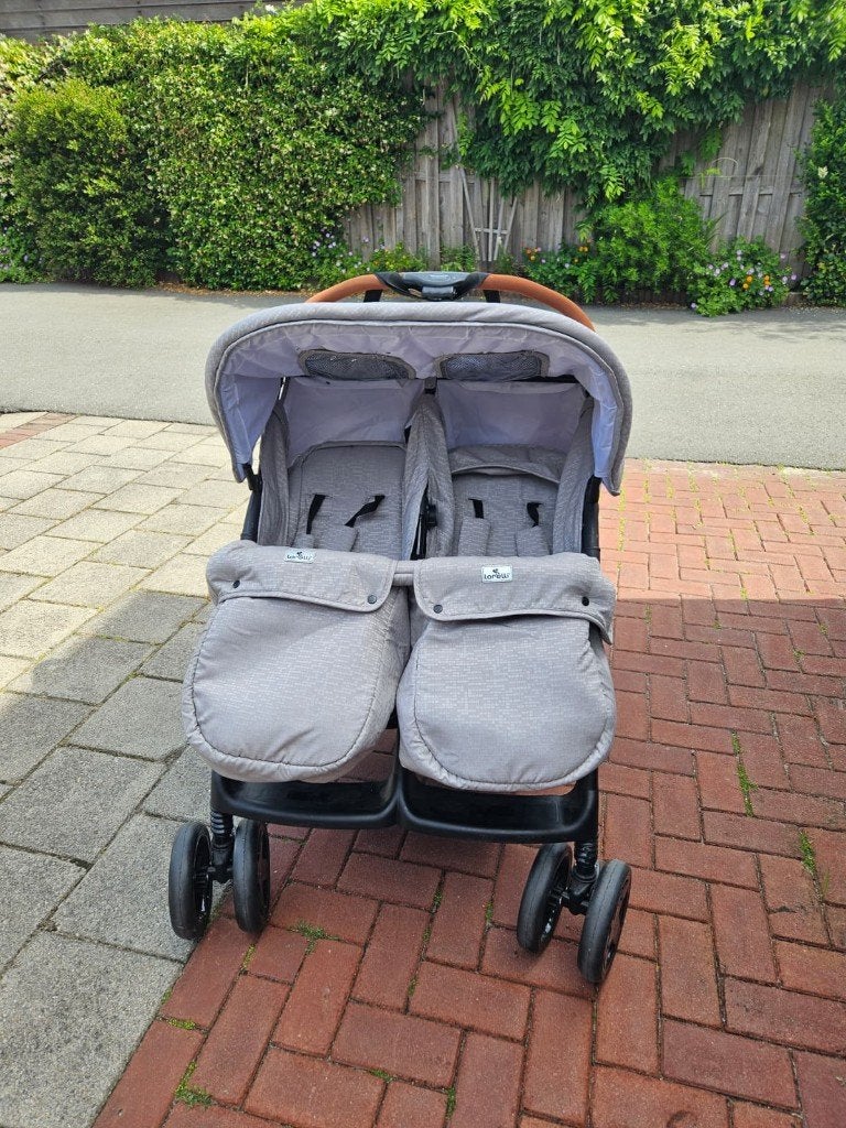 Lorelli Twin Grey Duowagen incl. Luiertas, Ophalen, Zo goed als nieuw, Overige merken, Verstelbare rugleuning