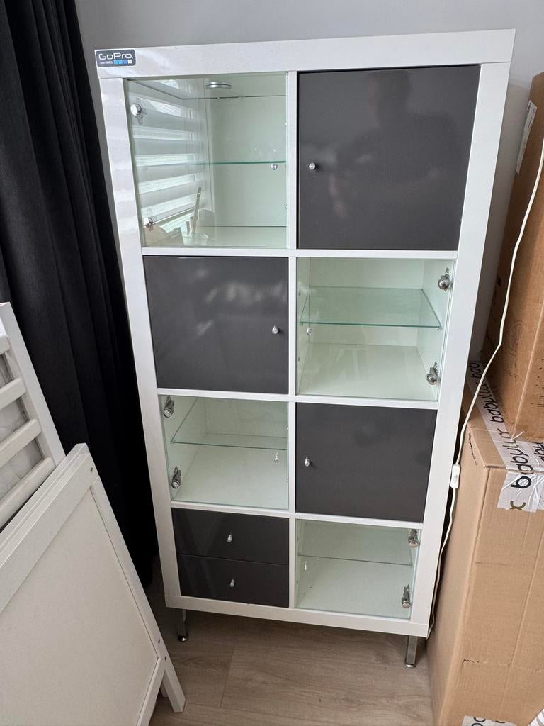 Stijlvolle IKEA Kallax Kast met Verlichting & Extra's, Ophalen, Zo goed als nieuw, 25 tot 50 cm