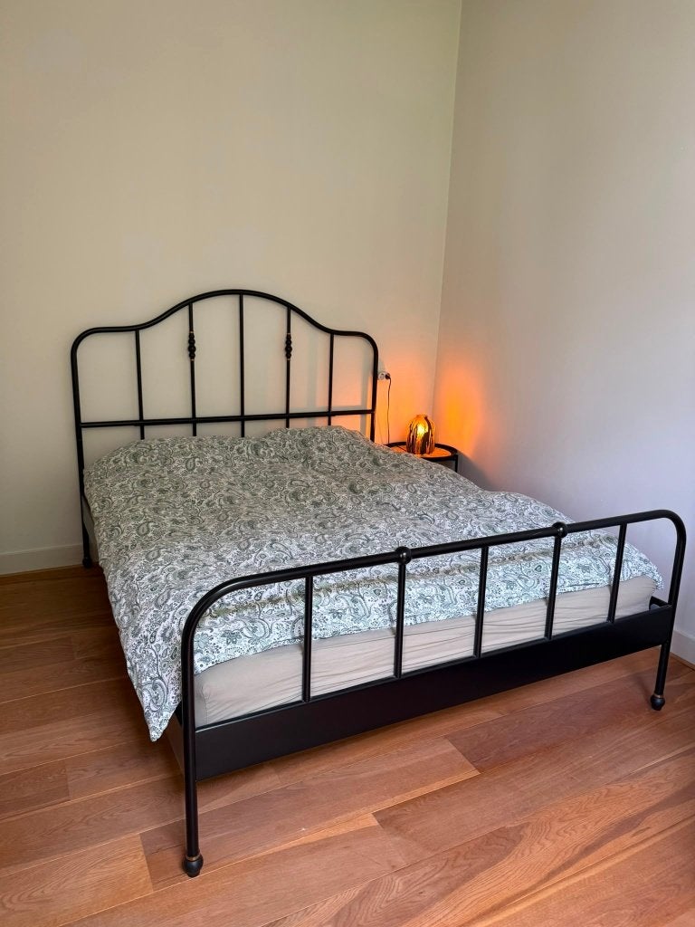 Bed frame 160x200 — black, with slatted base, Huis en Inrichting, Slaapkamer | Bedden, Ophalen, Zwart, Tweepersoons, Zo goed als nieuw