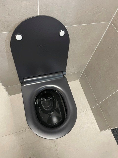 Catalano Sfera 54x35 wandtoilet in mat zwart. Showroommodel., Doe-het-zelf en Verbouw, Sanitair, Ophalen, Nieuw, Steen, Toilet