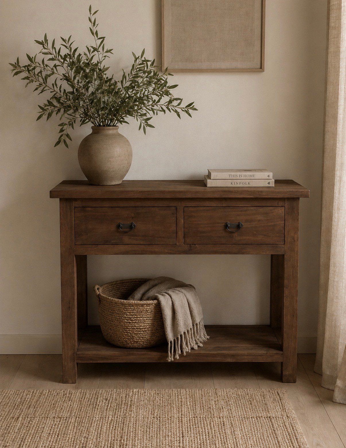 Teakhouten sidetable - Dressoir 80 cm, Ophalen, Teakhout, Nieuw, 50 tot 100 cm