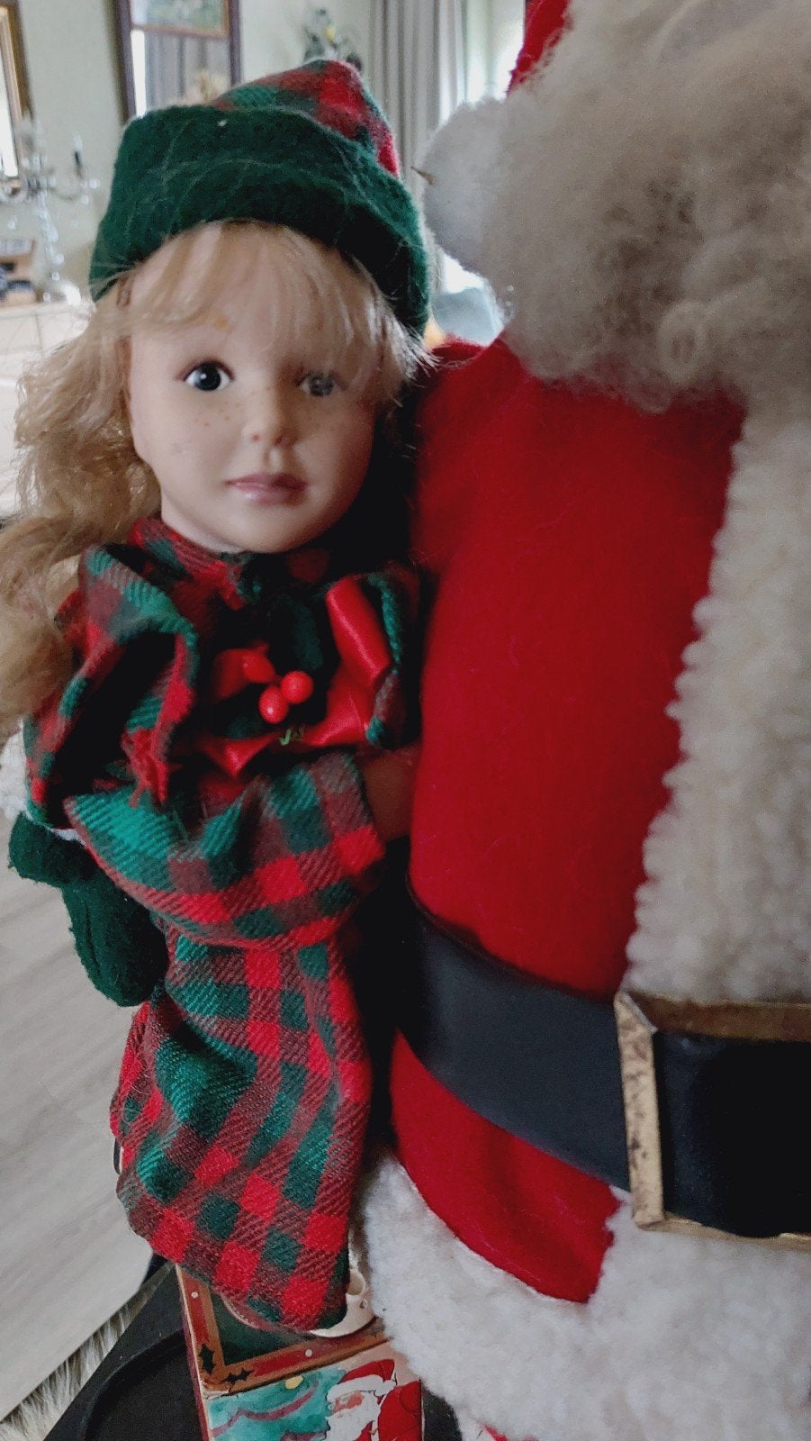 Holiday creations kerstman met kind bij lantaarn uittrekbaar, Diversen, Kerst, Ophalen