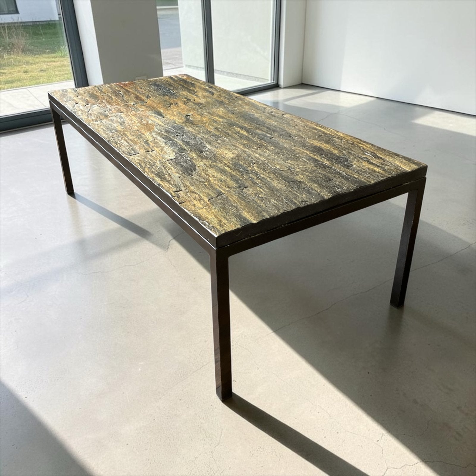 Vintage Mid Century leistenen salontafel 120x55x40 cm, Ophalen, Spectrum of in de style van, 100 tot 150 cm, Mid-Century  t'Spectrum