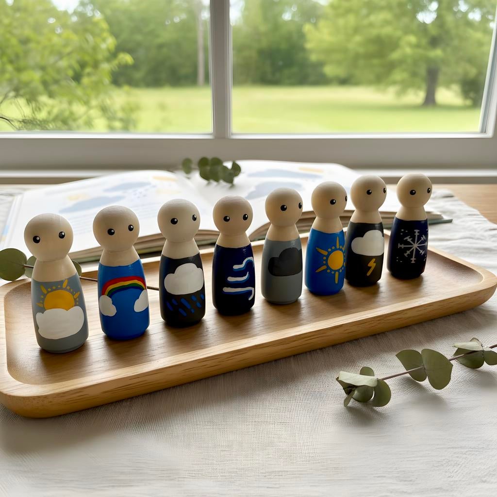 Houten pegdolls - het weer, Ophalen of Verzenden, Nieuw, Overige typen