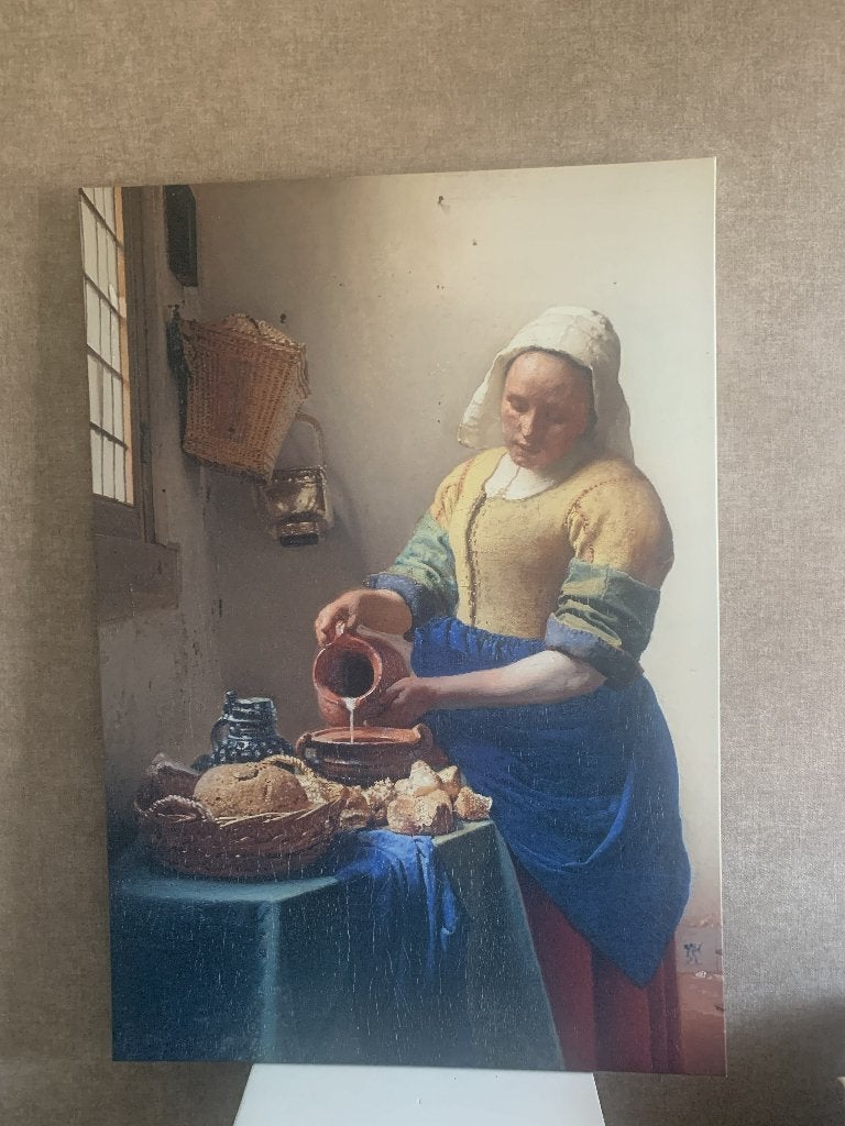 Canvas schilderij Melkmeisje van Vermeer, Ophalen, Zo goed als nieuw, Schilderij, 75 – 100
