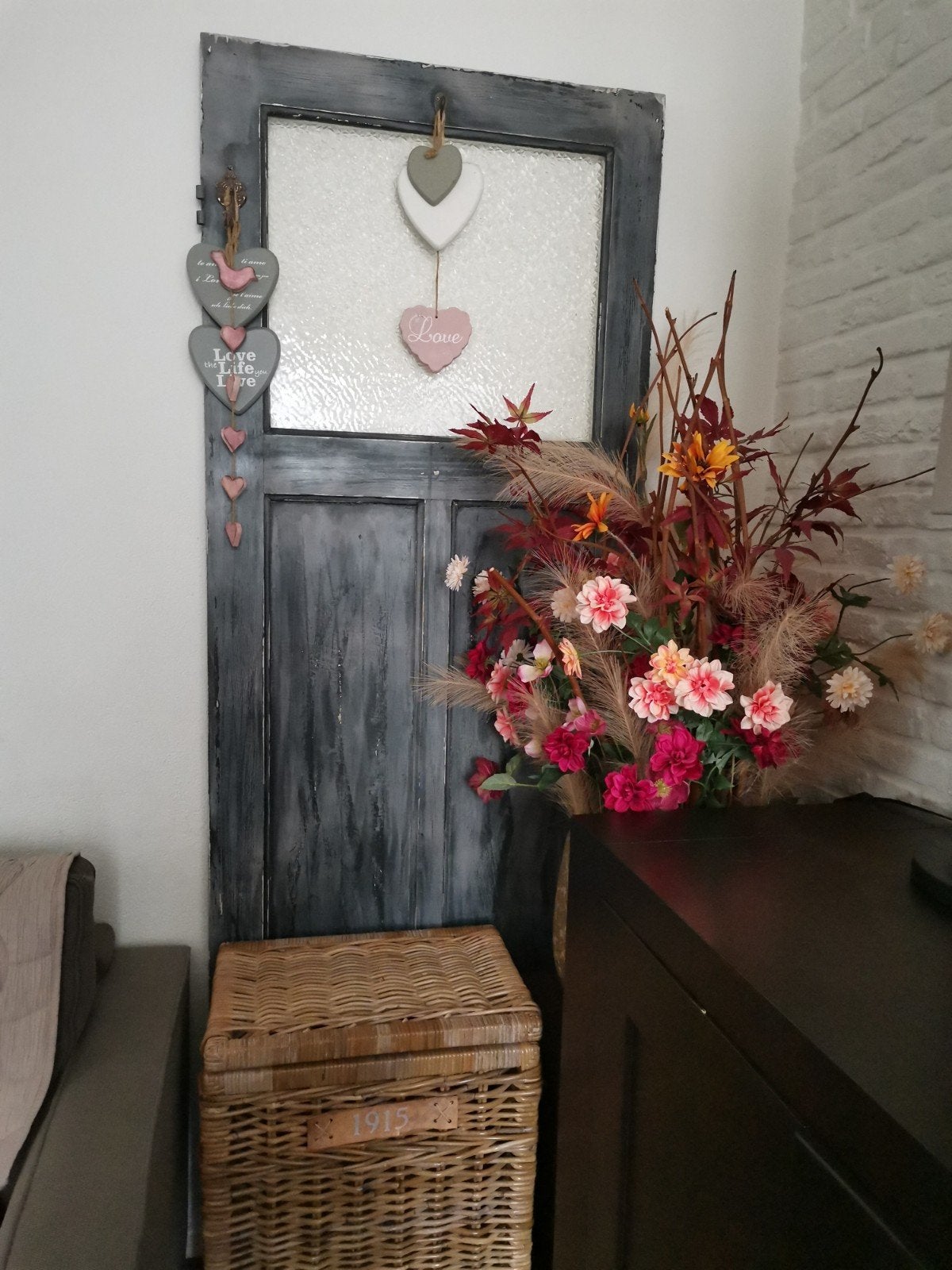 Vintage decoratieve deur, Ophalen, Gebruikt, Grijs, Vintage
