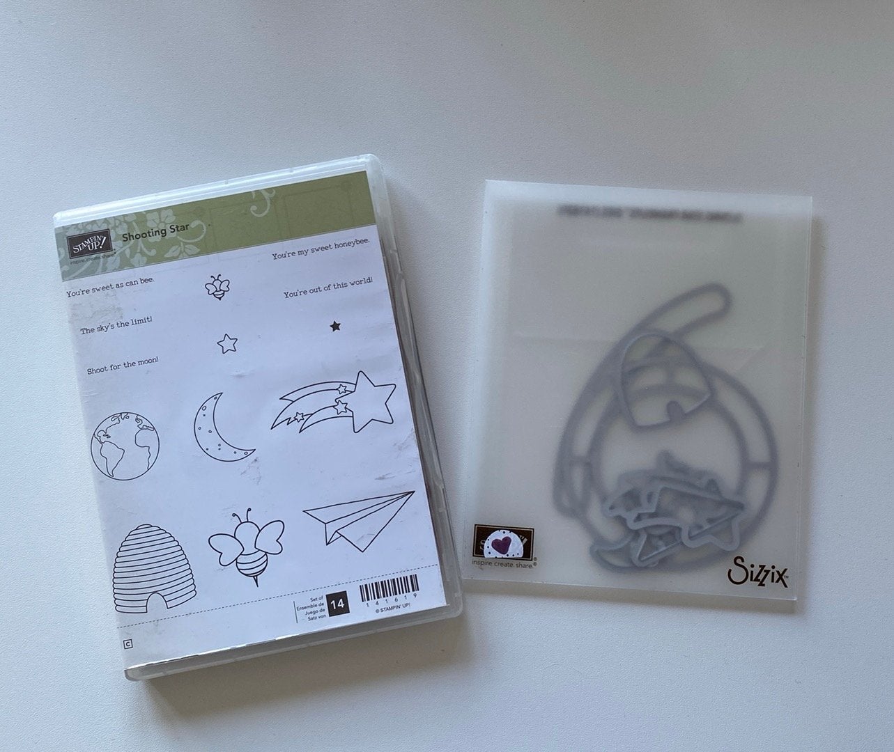 Stempelsets met snijmallen of pons, Stampin' Up! en Sizzix, Gebruikt, Overige thema's, Meerkleurig, Herbruikbaar
