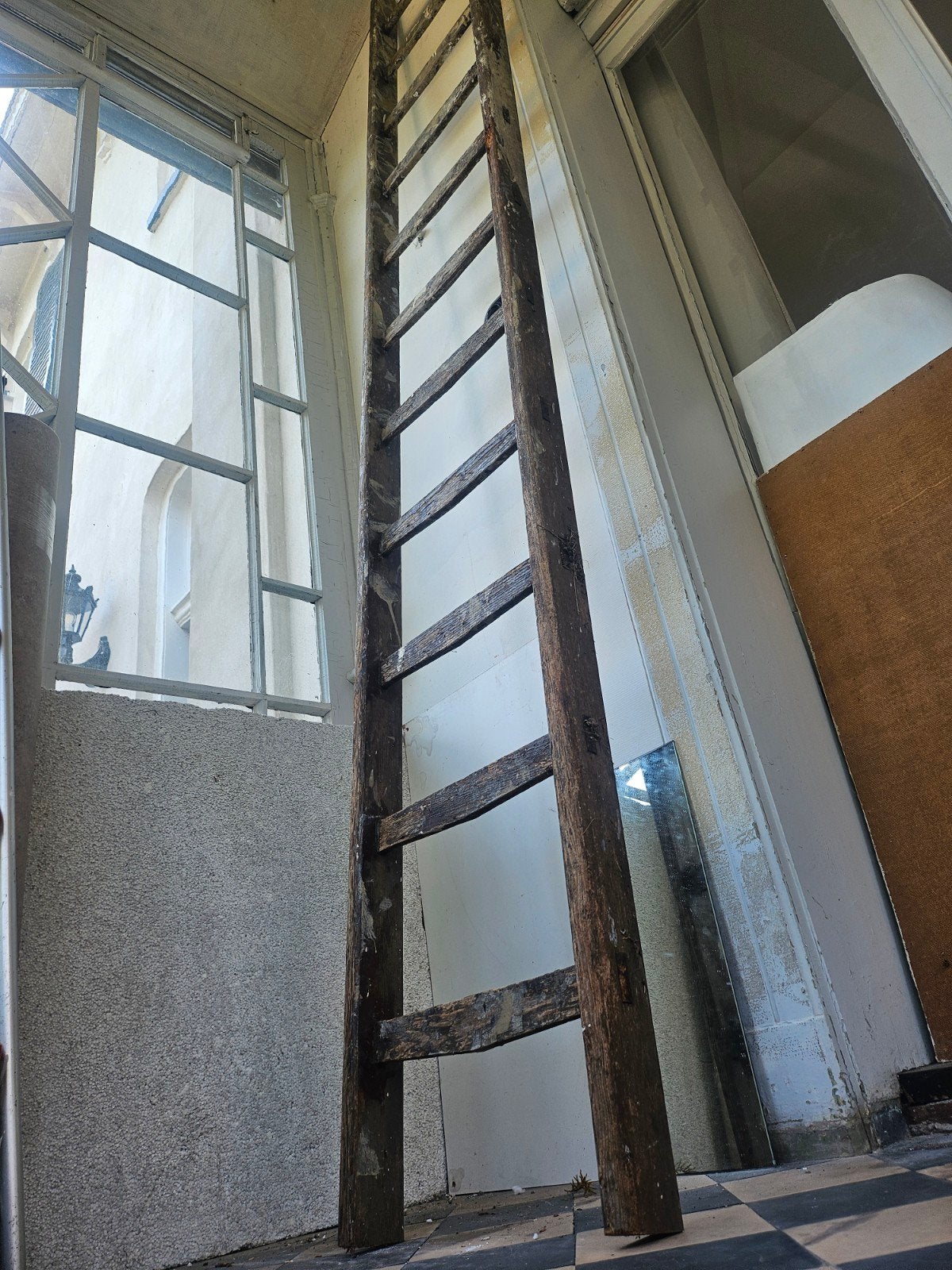 Antieke vintage schilders ladder, Ophalen, Gebruikt, Ladder, 2 tot 4 meter